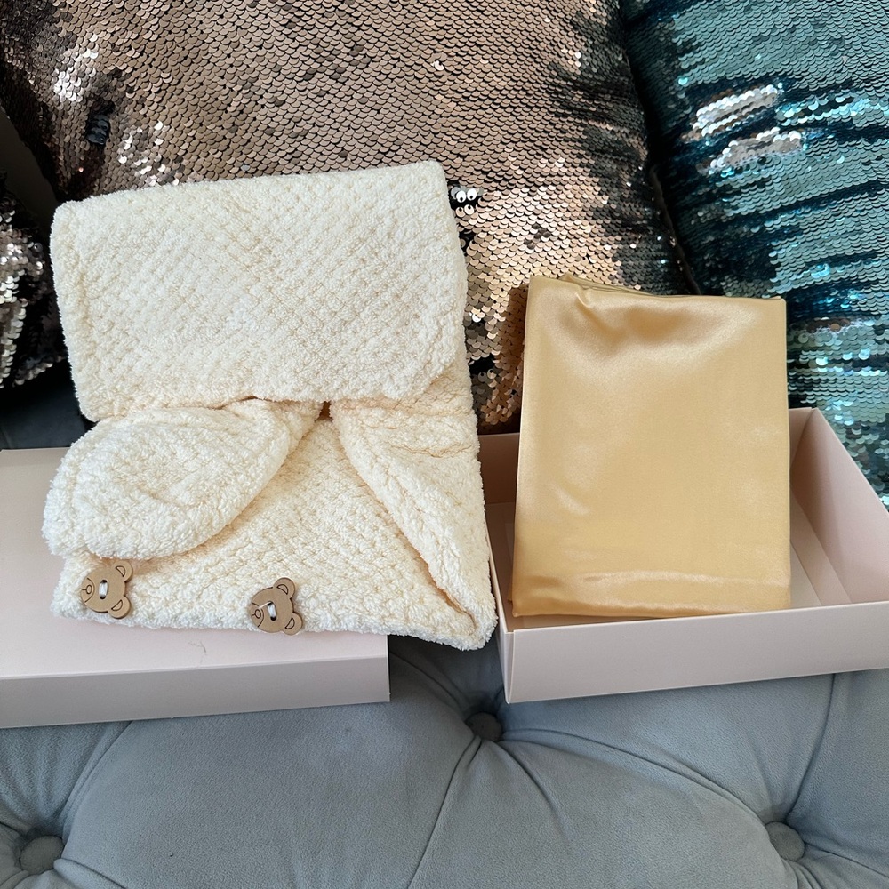 Microfiber hair turbin/Wrap with Satin Pillowcase